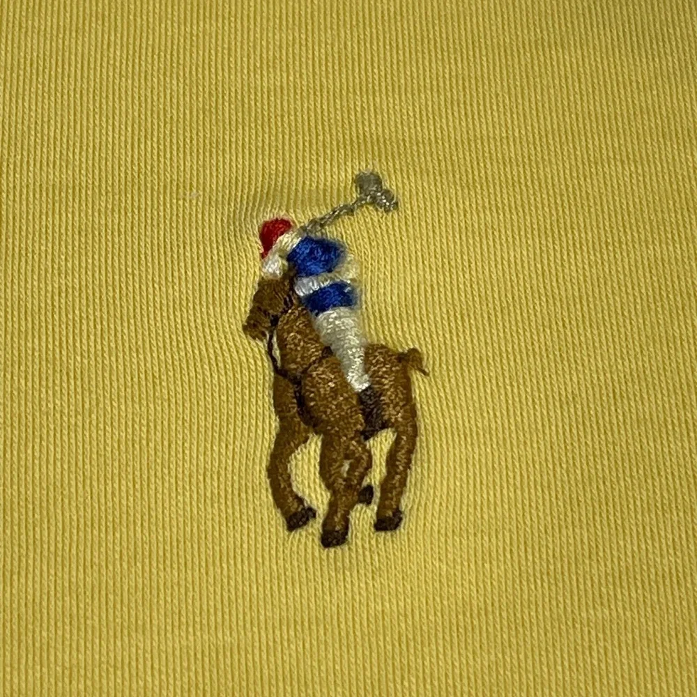 Polo Ralph Lauren Shirt Mens L Yellow Classic Fit Short Sleeve Interlock Polo